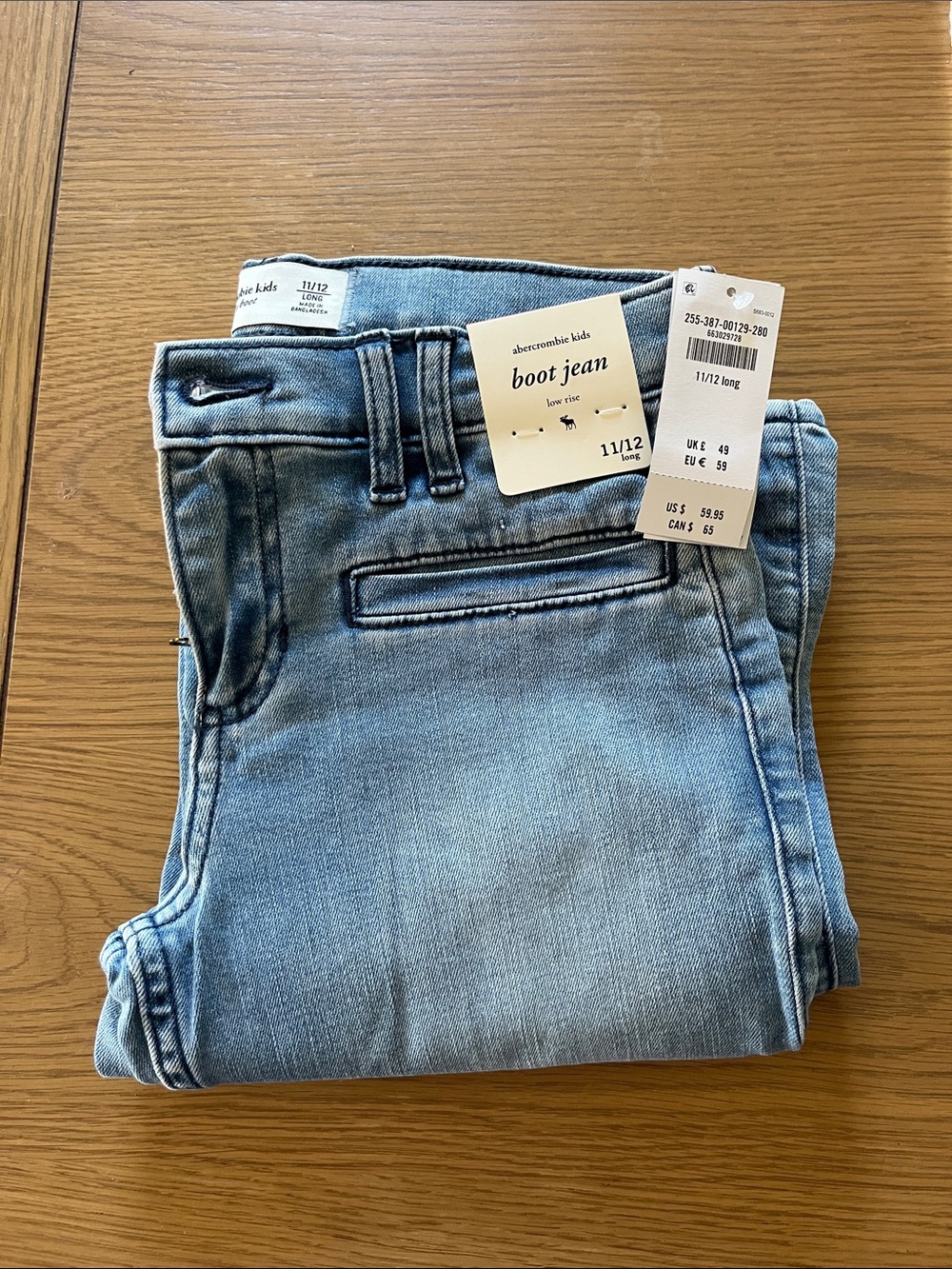 abercrombie kids Light Wash Bootcut Jeans - Blue